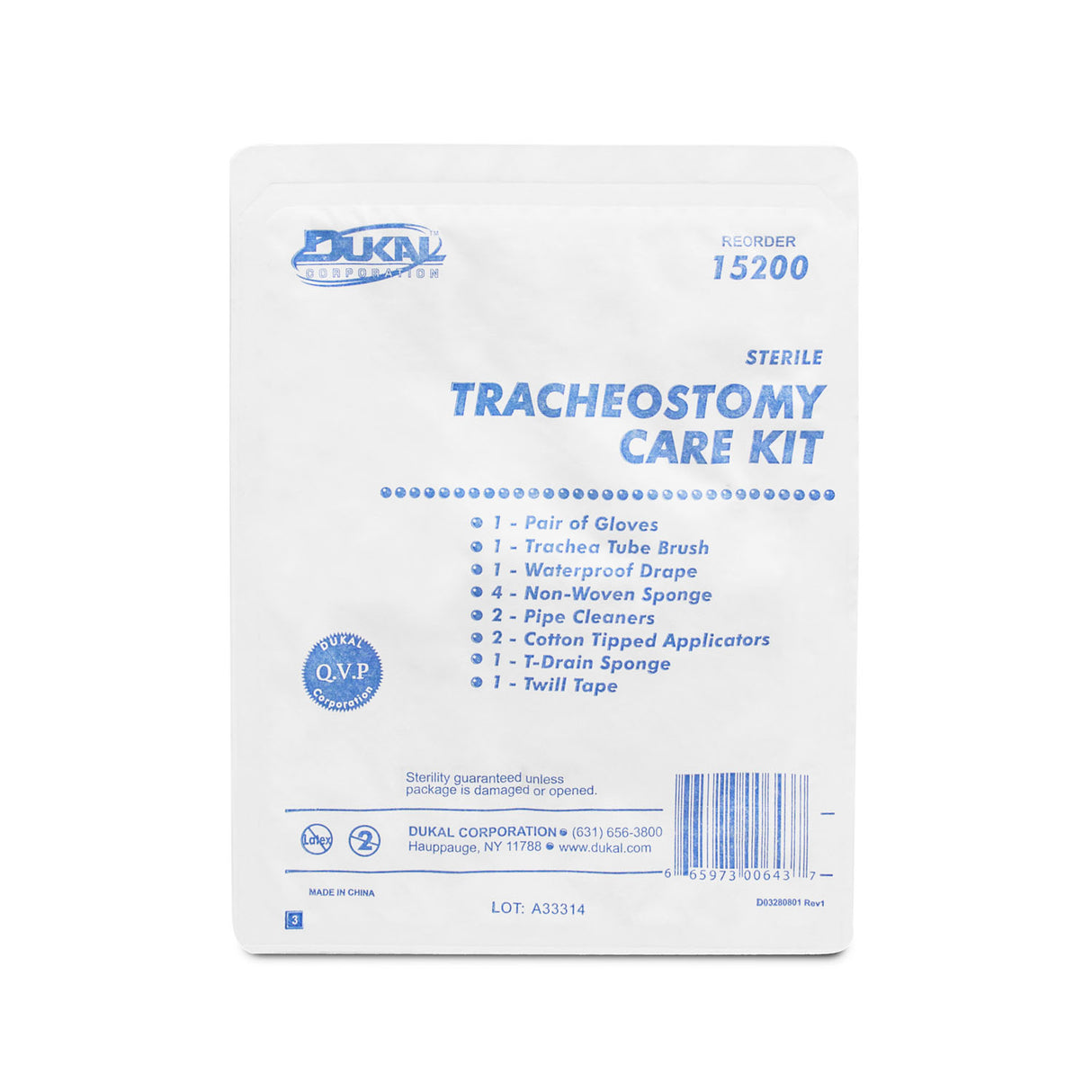 DUKAL TRACHEOSTOMY CARE KIT - 15200