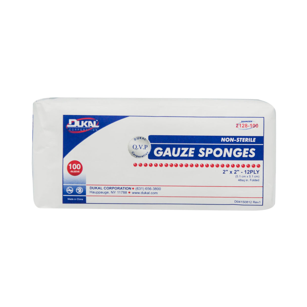 DUKAL WOVEN COTTON GAUZE SPONGES - 2128-100