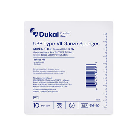 DUKAL WOVEN COTTON GAUZE SPONGES - 416-10