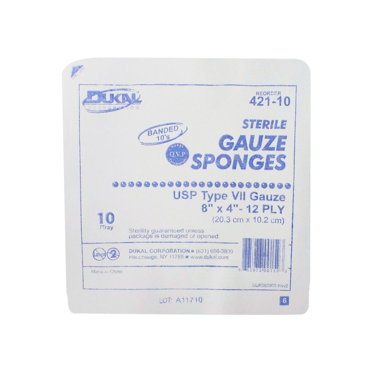 DUKAL WOVEN COTTON GAUZE SPONGES - 421-10