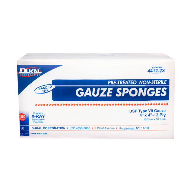 DUKAL X-RAY DETECTABLE GAUZE SPONGES - 4412-2X