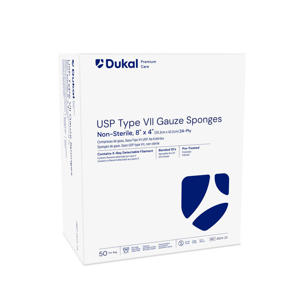 DUKAL X-RAY DETECTABLE GAUZE SPONGES - 4824-2X