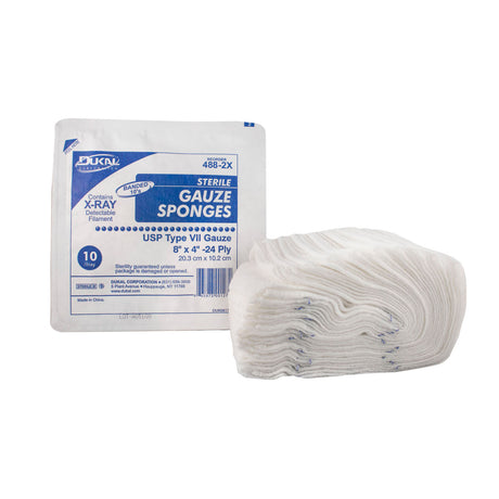 DUKAL X-RAY DETECTABLE GAUZE SPONGES - 488-2X