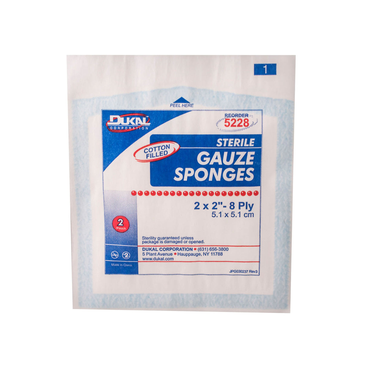 DUKAL WOVEN COTTON GAUZE SPONGES - 5228