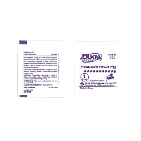 DUKAL CLEANSING TOWELETTE - 858-1000