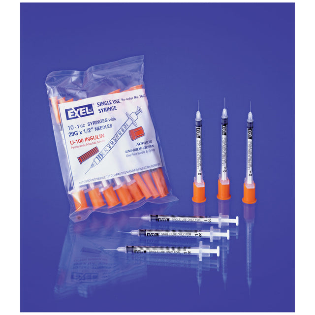 EXEL INSULIN SYRINGE WITH NEEDLE - 26014