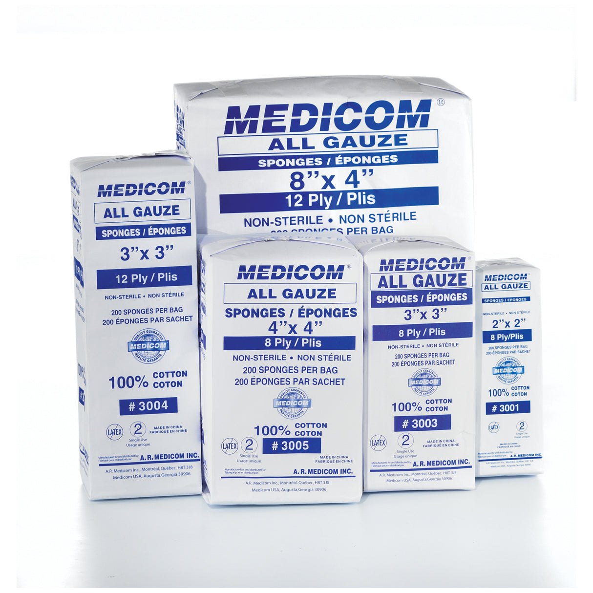 MEDICOM ALL GAUZE SPONGES - NON STERILE - 3001