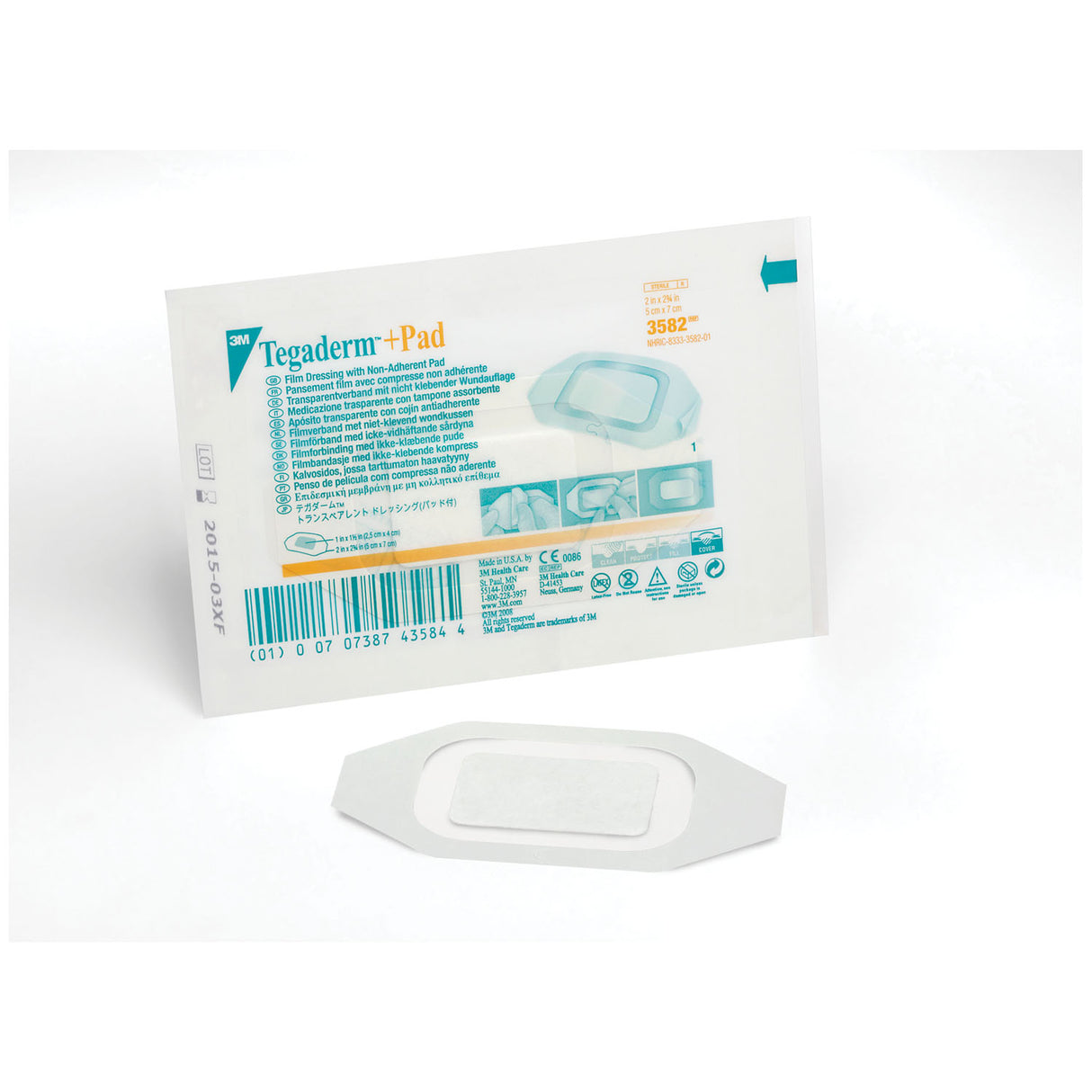 SOLVENTUM TEGADERM™ + PAD FILM DRESSING WITH NON-ADHERENT PAD - 3582