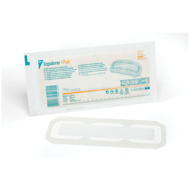 SOLVENTUM TEGADERM™ + PAD FILM DRESSING WITH NON-ADHERENT PAD - 3591