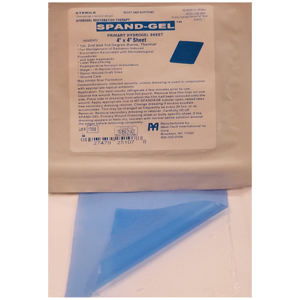 MEDI-TECH INTERNATIONAL SPAND-GEL™ HYDROGEL SHEETS - SPHSA4