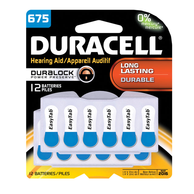 DURACELL® HEARING AID BATTERY - DA675B12RC