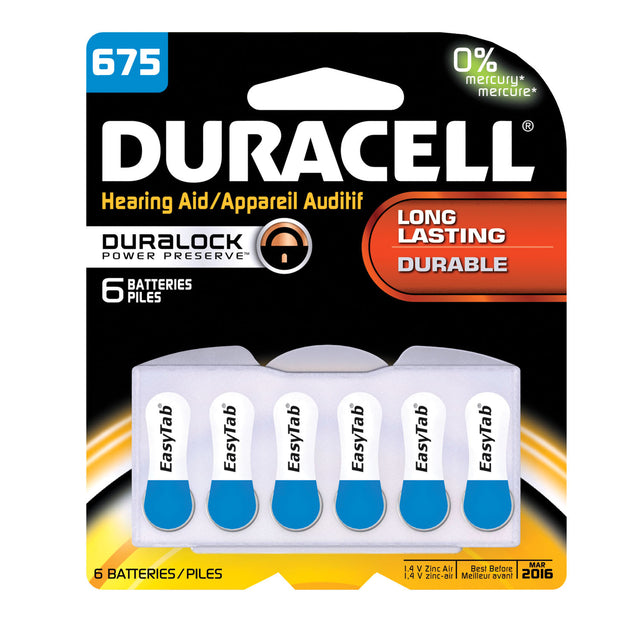 DURACELL® HEARING AID BATTERY - DA675B6W