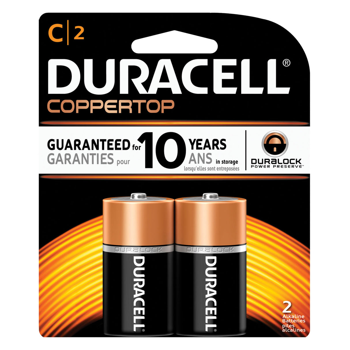 DURACELL® COPPERTOP® ALKALINE RETAIL BATTERY WITH DURALOCK POWER PRESERVE™ TECHNOLOGY - MN1400B2Z