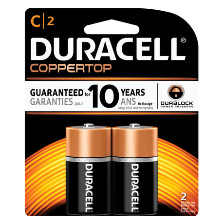 DURACELL® COPPERTOP® ALKALINE RETAIL BATTERY WITH DURALOCK POWER PRESERVE™ TECHNOLOGY - MN1400B2Z