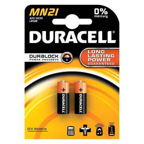 DURACELL® COPPERTOP® ALKALINE RETAIL BATTERY WITH DURALOCK POWER PRESERVE™ TECHNOLOGY - MN21B2PK