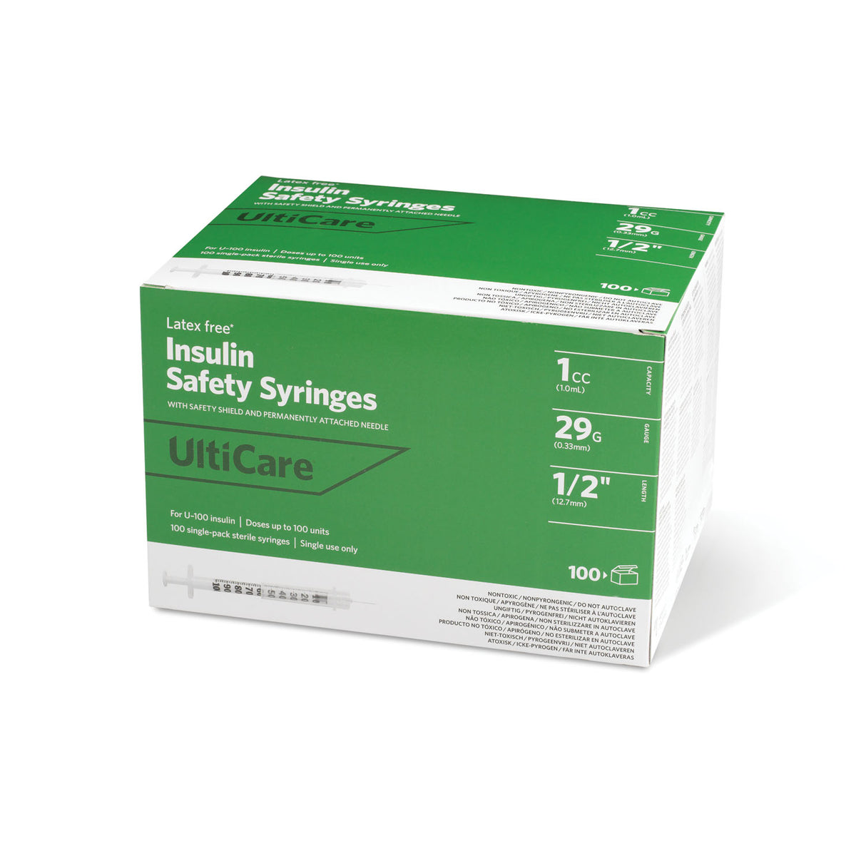 ULTIMED ULTICARE INSULIN FIXED NEEDLE SAFETY SYRINGES - 03219