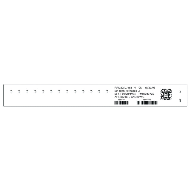 PRECISION DYNAMICS COMPUBAND® BAR CODE ID BANDS - 7050-11-PDM