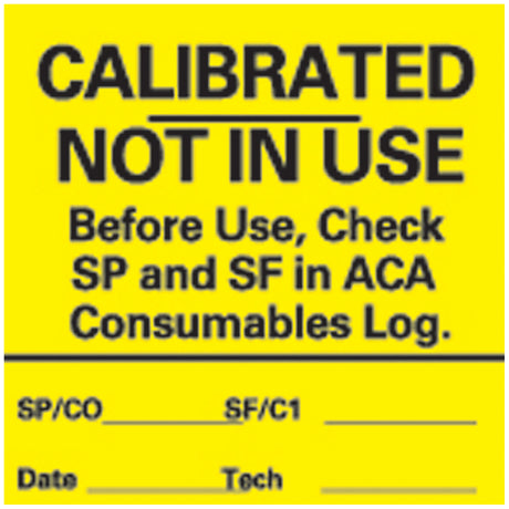 TIMEMED ACA CALIBRATION LABELING SYSTEM - ACA-2