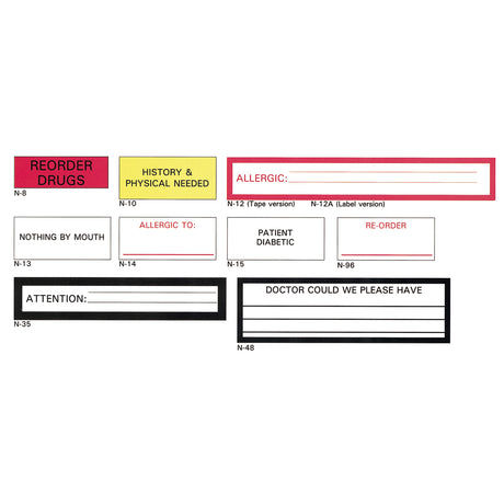 TIMEMED PATIENT CHART TAPE/LABELS - N-10