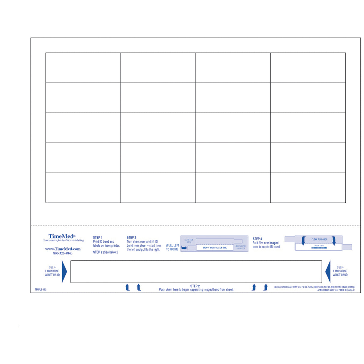 TIMEMED SELF-LAMINATING WRISTBANDS - TM-PLS-102