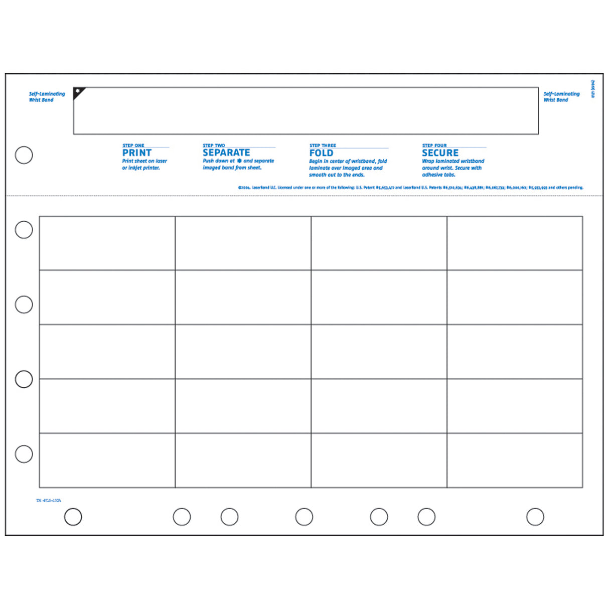 TIMEMED SELF-LAMINATING WRISTBANDS - TM-PLS-102A