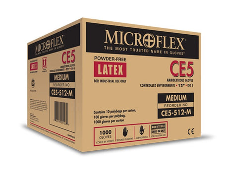 ANSELL MICROFLEX LATEX CLEANROOM GLOVES SERIES CE-512-CE5-512-S