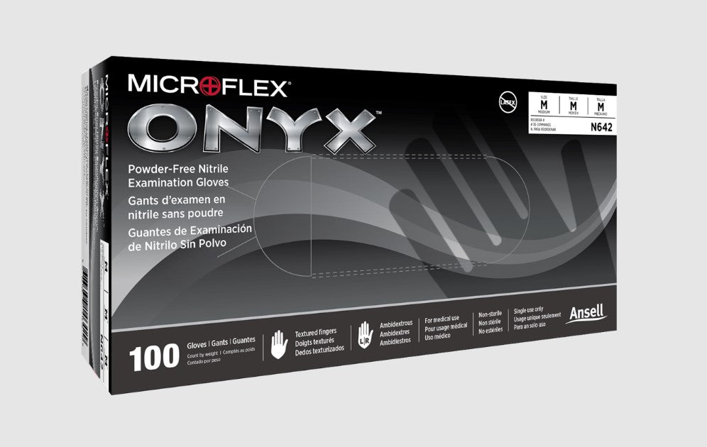 ANSELL MICROFLEX ONYX NITRILE POWER FREE EXAM GLOVES-n644