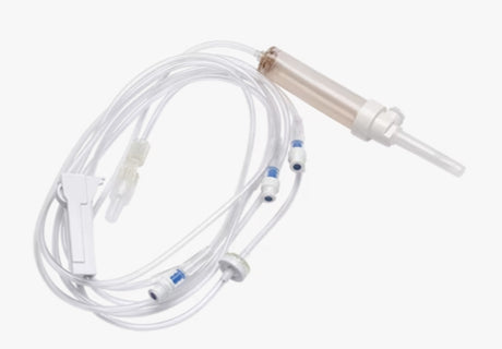 BD GRAVITY SET, CHECK VALVE, ROLLER CLAMP, (3) SMARTSITE NEEDLE-FREE VALVES 6", 36" AND 41" FROM 2-PIECE MALE LUER LOCK, 10 DROPS/L, 107" LENGTH, 23ML FLUID PATH, NOT MADE WITH DEHP, STERILE-10802688, Cs