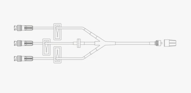 BD SMARTSITE™ EXTENSION SET, SMALL BORE, CHECK VALVE, TRIFUSE, (3) SMARTSITE™ NEEDLE-FREE CONNECTORS, (3) SLIDE CLAMPS, SPIN MALE LUER LOCK, 7.5" LENGTH, 1.7ML FLUID PATH, NOT MADE WITH DEHP, STERILE-20062E, Cs