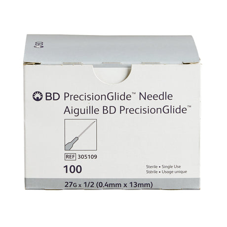 BD NEEDLE, 27G X ½", REGULAR BEVEL, STERILE-305109, Cs