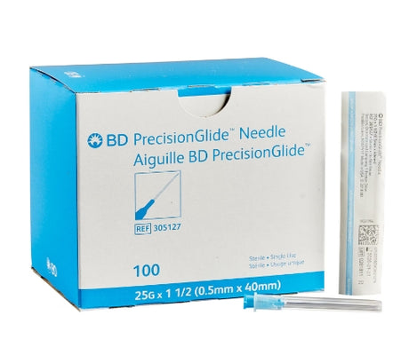 BD NEEDLE, 25G X 1½", REGULAR BEVEL, STERILE-305127, Cs