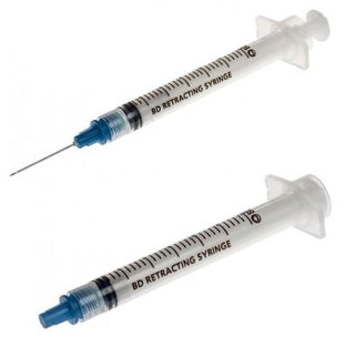 BD SYRINGE, INTEGRA™ 3ML SYRINGE, DETACHABLE/ RETRACTING 23 G X 1" NEEDLE, 100/BX, 4 BX/CS-305271, Cs