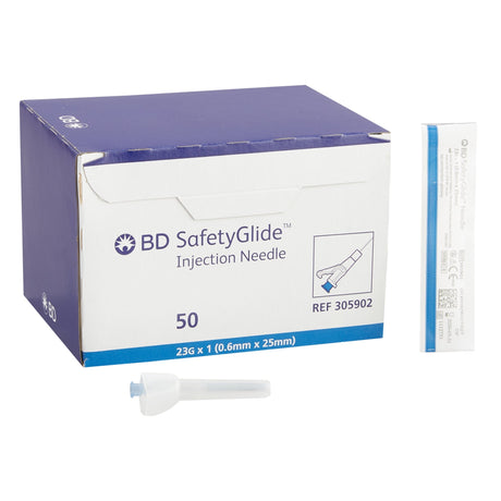 BD NEEDLE, IM HYPODERMIC, 23G X 1" BD SAFETYGLIDE™ SHIELDING, STERILE REGULAR WALL TYPE & REGULAR BEVEL, TURQUOISE HUB-305902, Cs