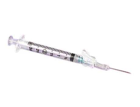 BD SYRINGE, 1ML, 25G X 5/8" SHIELDING SUBCUTANEOUS INJECTION NEEDLE, REGULAR BEVEL, REGULAR WALL, DETACHABLE NEEDLE-305903, Cs