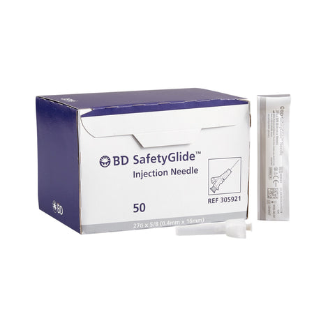 BD SAFETY GLIDE NEEDLE, 27G X 5/8"-305921, Cs