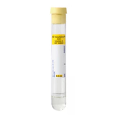 BD GLASS TUBE, CONVENTIONAL STOPPER, 16 X 100MM, 8.5ML, YELLOW, PAPER LABEL, ACD SOLUTION A OF TRISODIUM CITRATE 22.0G/L, CITRIC ACID 8.0G/L & DEXTROSE 24.5G/L, 1.5ML-364606, Bx