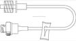 BD Q-SYTE™ NEEDLE-FREE CONNECTOR WITH 6" RIGHTBORE EXTENSION SET AND SPIN NUT-385150, Cs