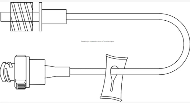 BD Q-SYTE™ NEEDLE-FREE CONNECTOR WITH 6" RIGHTBORE EXTENSION SET AND SPIN NUT-385150, Cs