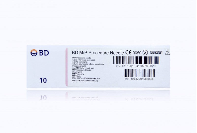 BD SINGLE WALL PUNCTURE (M/P) PROCEDURE NEEDLE, 18G X 2¾" ONE PART NEEDLE, WINGS FOR .032"-.038" GUIDE WIRE-408295, Cs