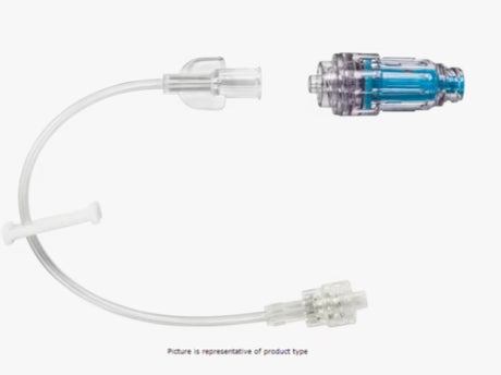 BD MINIBORE PRESSURE RATED EXTENSION SET, REMOVABLE MAXPLUS CLEAR NEEDLELESS CONNECTOR, NON-REMOVABLE SLIDE CLAMP, MALE SPIN LOCK, 8.5" LENGTH, 0.59 ML PV-MP5313-C, Cs