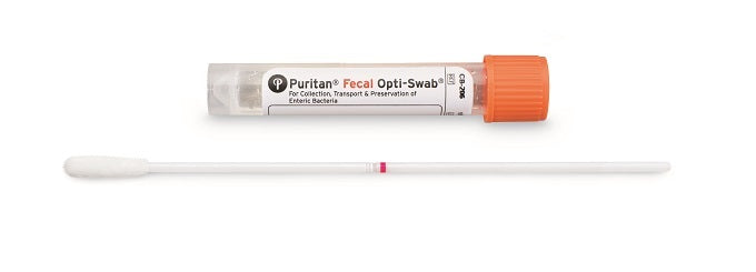 Fecal Opti-Swab - 6" Sterile Elongated Flock Swab & 2ml Cary-Blair Medium - CB-206-Fecal Swab, Cs