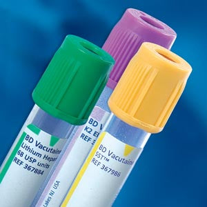 BD PLASTIC TUBE, HEMOGARD™ CLOSURE, 13MM X 100MM, 4.5ML, LT. GREEN, PAPER LABEL, GEL/ LITHIUM HEPARIN (SPRAY COATED) 76 UNITS-367962, Cs