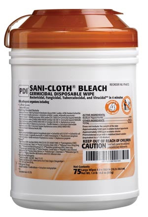 PDI SANI-CLOTH® BLEACH GERMICIDAL DISPOSABLE WIPE-P54072