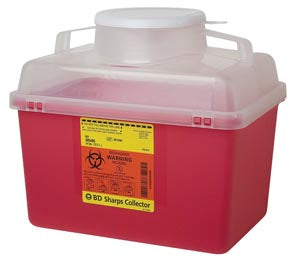 BD SHARPS COLLECTOR, 14 QT, LARGE FUNNEL CAP, CLEAR TOP-305480, Cs