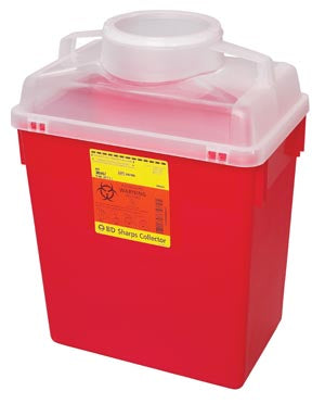 SNT Biotech BD SHARPS COLLECTOR, 6 GAL, CLEAR TOP, LARGE FUNNEL