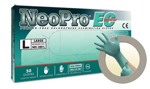 ANSELL MICROFLEX NEOPRO® EC POWDER-FREE  EXTENDED CUFF CHLOROPRENE EXAM GLOVES-NEC-288-M