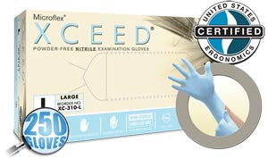 ANSELL MICROFLEX XCEED® POWDER-FREE NITRILE EXAM GLOVES-XC-310-L