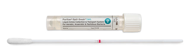 Puritan Opti-Swab Media Transport System - Sterile Elongated Flock Swab 1ml Amies Medium - LA 106, Cs