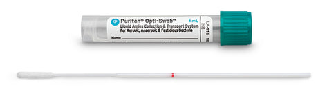 Opti-Swab Media Transport System - 6" Sterile Mini-tip Flock Swab & 1ml Amies Medium - LA-116-Bacteria Collection Swabs |Puritan, Cs