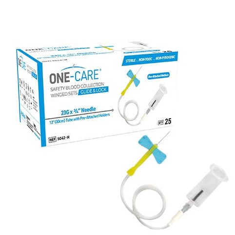 MEDIVENA ONE-CARE® GLIDE & LOCK SAFETY BLOOD COLLECTION WINGED SETS-5042-H